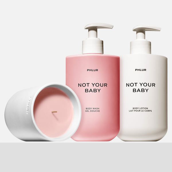 not your baby body care and candle set